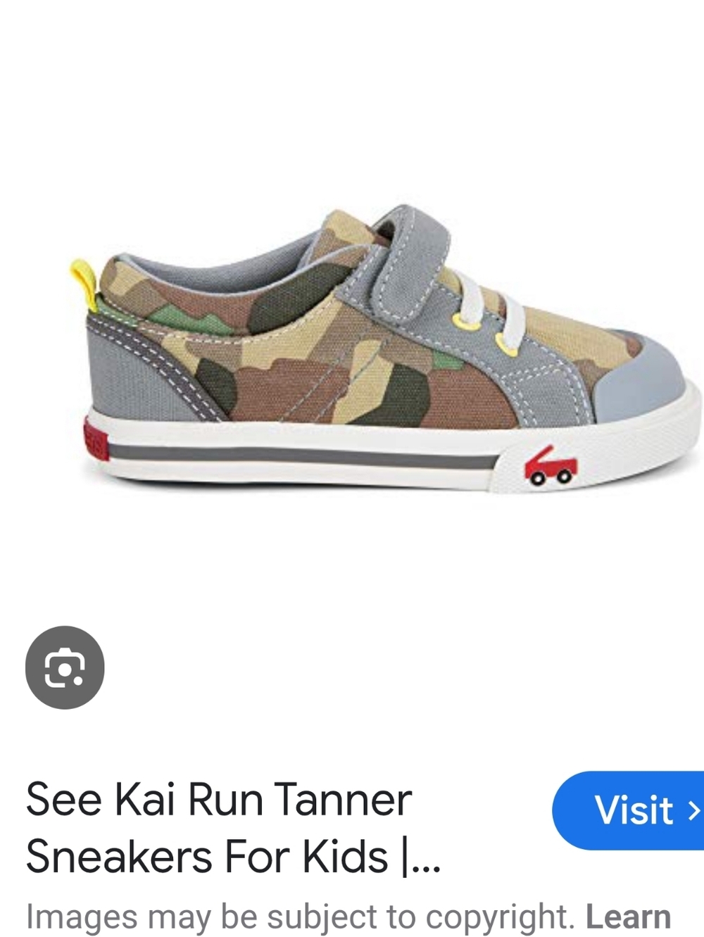 See Kai Run Kids Neutral Camo Canvas Sneakers with Neon Accents